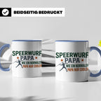 Speerwurf Papa Tasse | Geschenk für Speerwerfer Vater | Leic – Blau [farbe:blau]