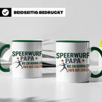 Speerwurf Papa Tasse | Geschenk für Speerwerfer Vater | Leic – Grün [farbe:grün]