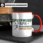 Speerwurf Papa Tasse | Geschenk für Speerwerfer Vater | Leic – Rot [farbe:rot]