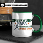 Speerwurf Papa Tasse | Geschenk für Speerwerfer Vater | Leic – Grün [farbe:grün]