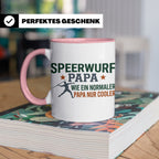 Speerwurf Papa Tasse | Geschenk für Speerwerfer Vater | Leic – Rosa [farbe:rosa]