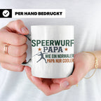 Speerwurf Papa Tasse | Geschenk für Speerwerfer Vater | Leic – Weiß [farbe:weiß]
