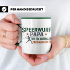 Speerwurf Papa Tasse | Geschenk für Speerwerfer Vater | Leic – Grün [farbe:grün]