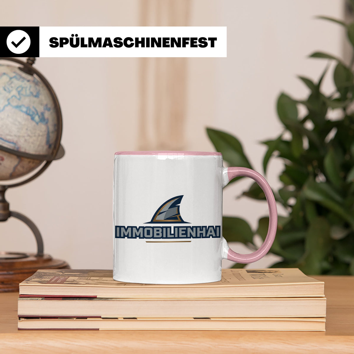 Immobilienhai Tasse für Makler & Investoren, Kaffeebecher fü – Rosa [farbe:rosa]