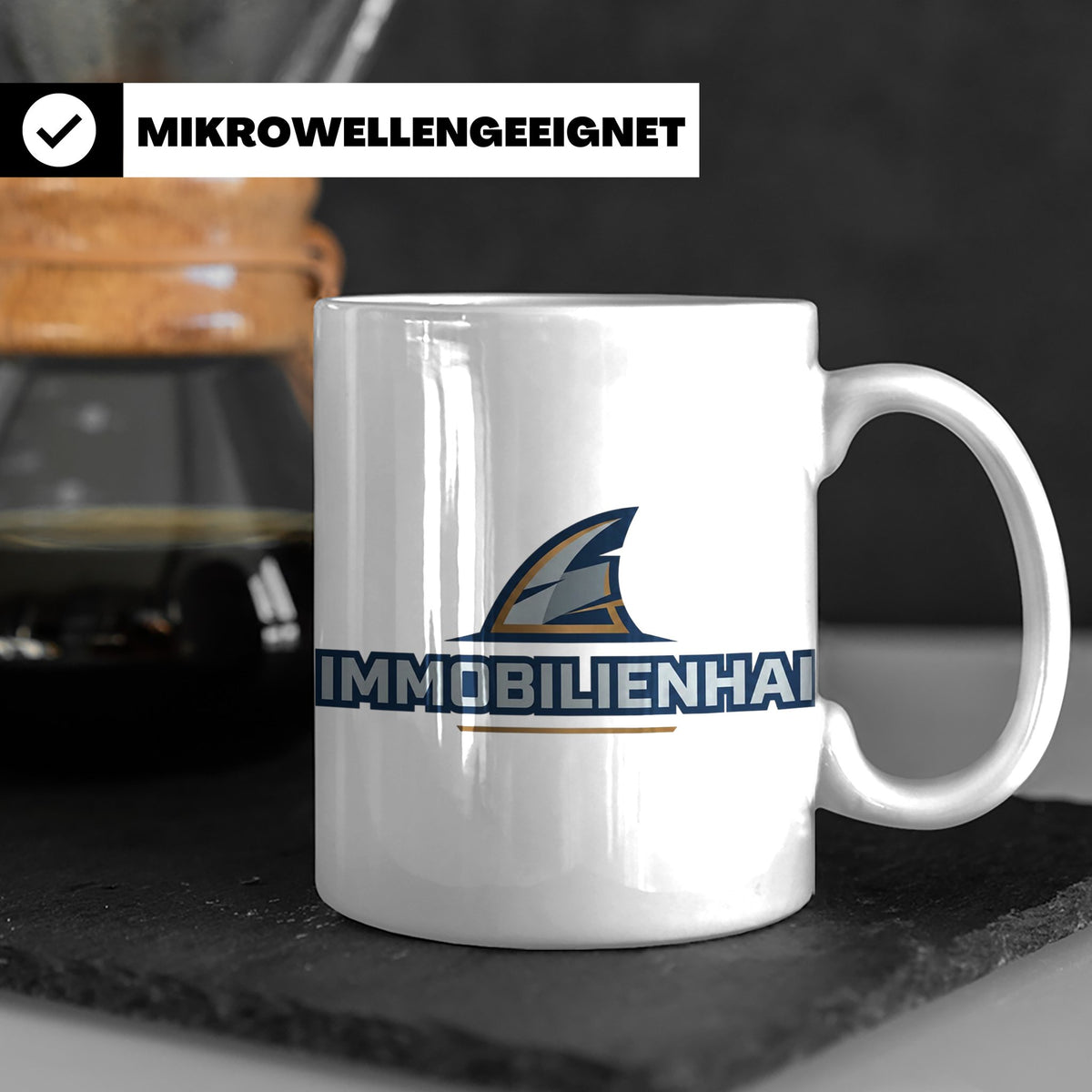 Immobilienhai Tasse für Makler & Investoren, Kaffeebecher fü – Weiß [farbe:weiß]