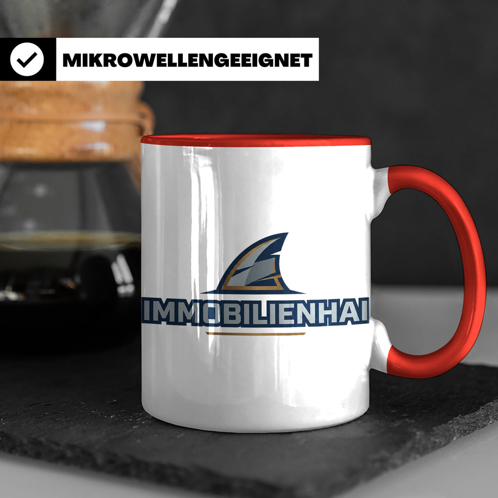 Immobilienhai Tasse für Makler & Investoren, Kaffeebecher fü – Rot [farbe:rot]