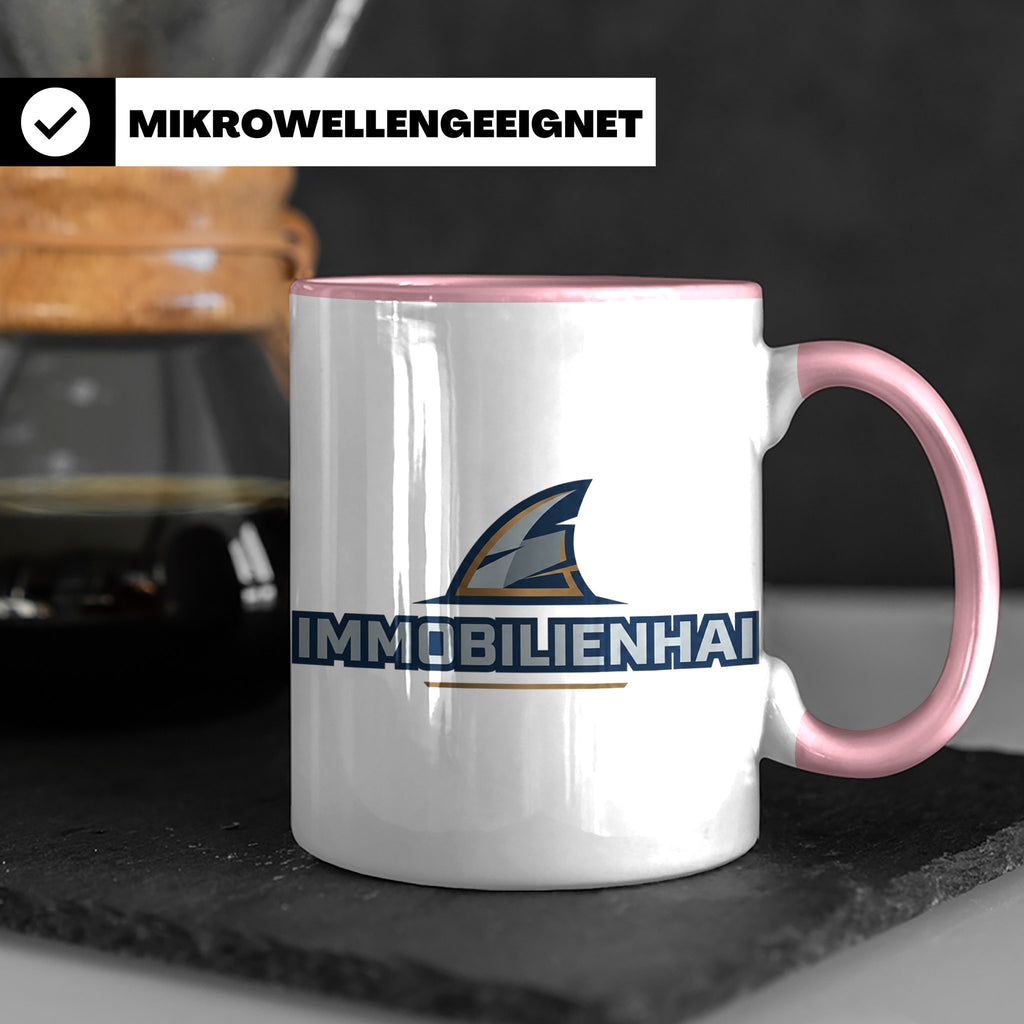 Immobilienhai Tasse für Makler & Investoren, Kaffeebecher fü – Rosa [farbe:rosa]