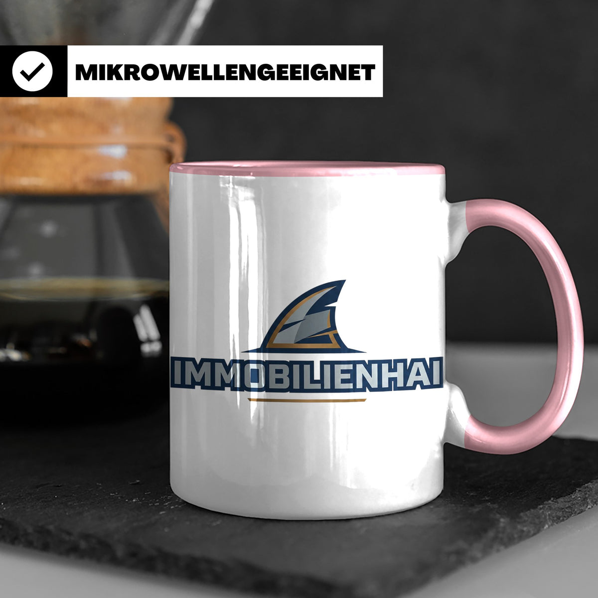 Immobilienhai Tasse für Makler & Investoren, Kaffeebecher fü – Rosa [farbe:rosa]