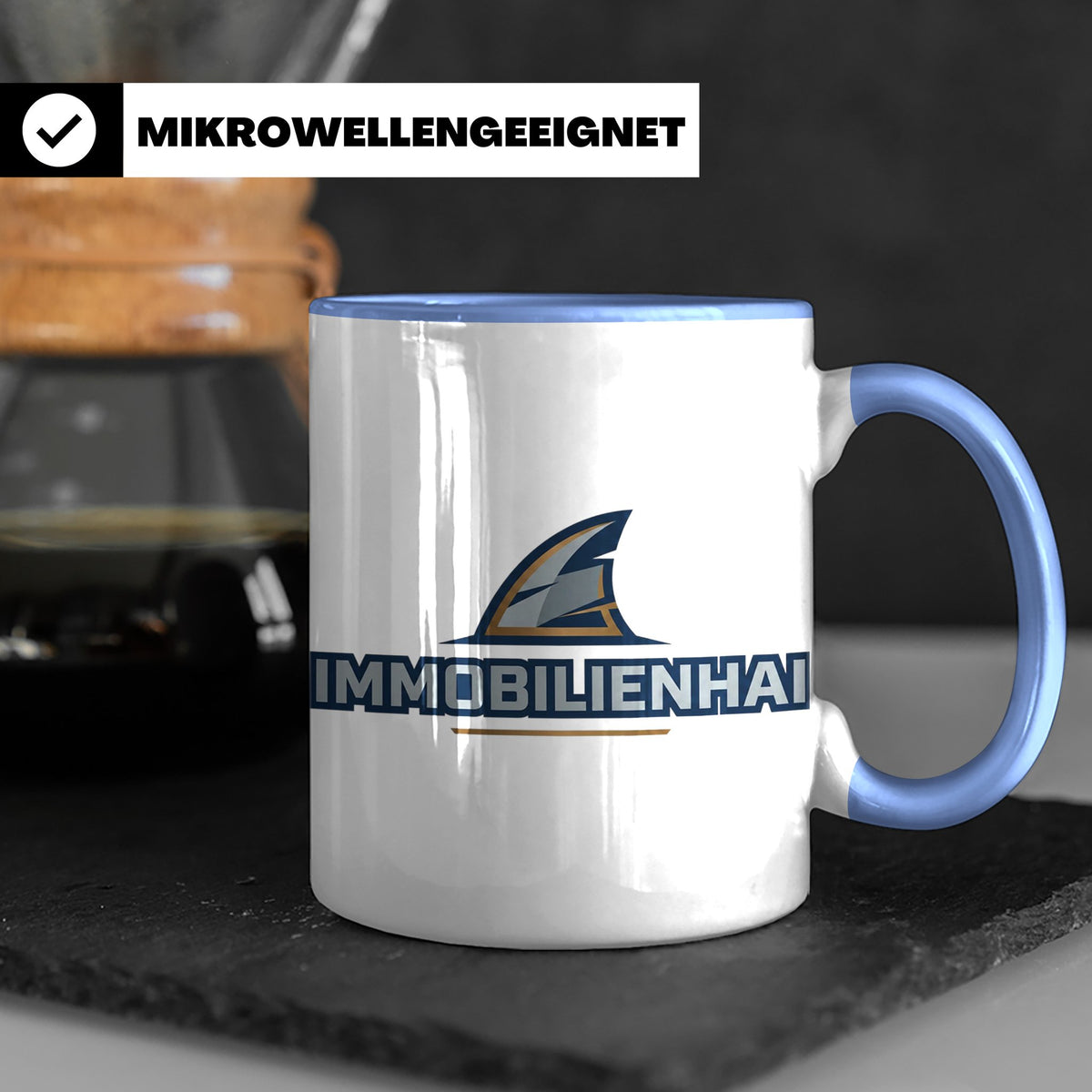Immobilienhai Tasse für Makler & Investoren, Kaffeebecher fü – Blau [farbe:blau]
