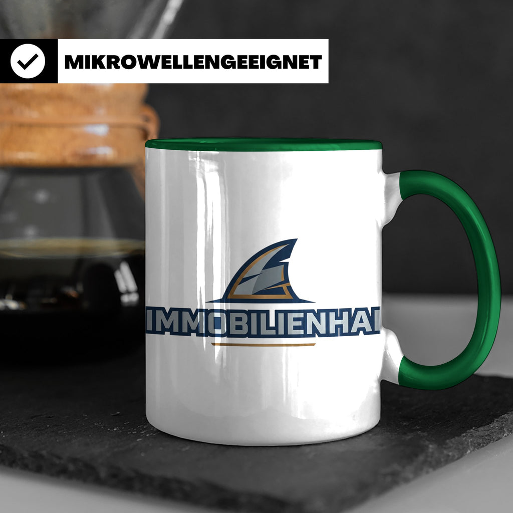 Immobilienhai Tasse für Makler & Investoren, Kaffeebecher fü – Grün [farbe:grün]