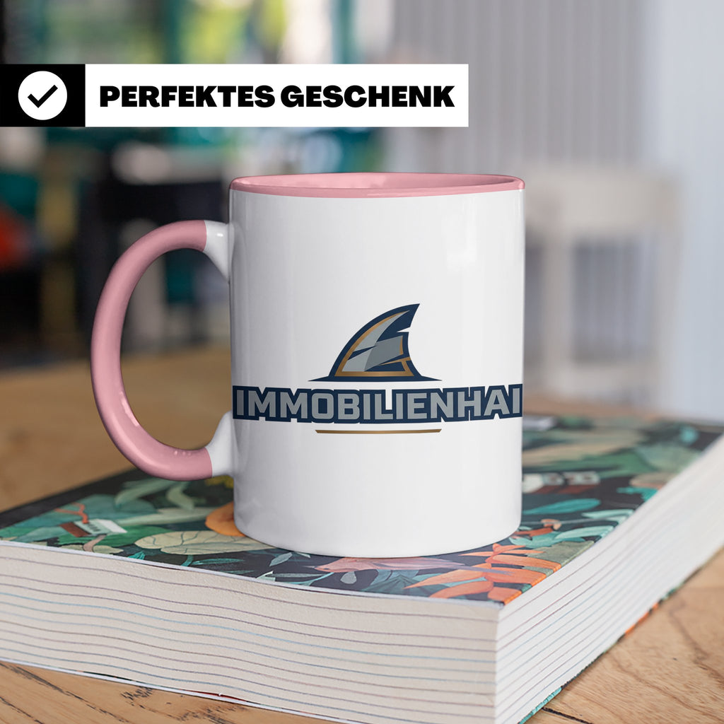 Immobilienhai Tasse für Makler & Investoren, Kaffeebecher fü – Rosa [farbe:rosa]