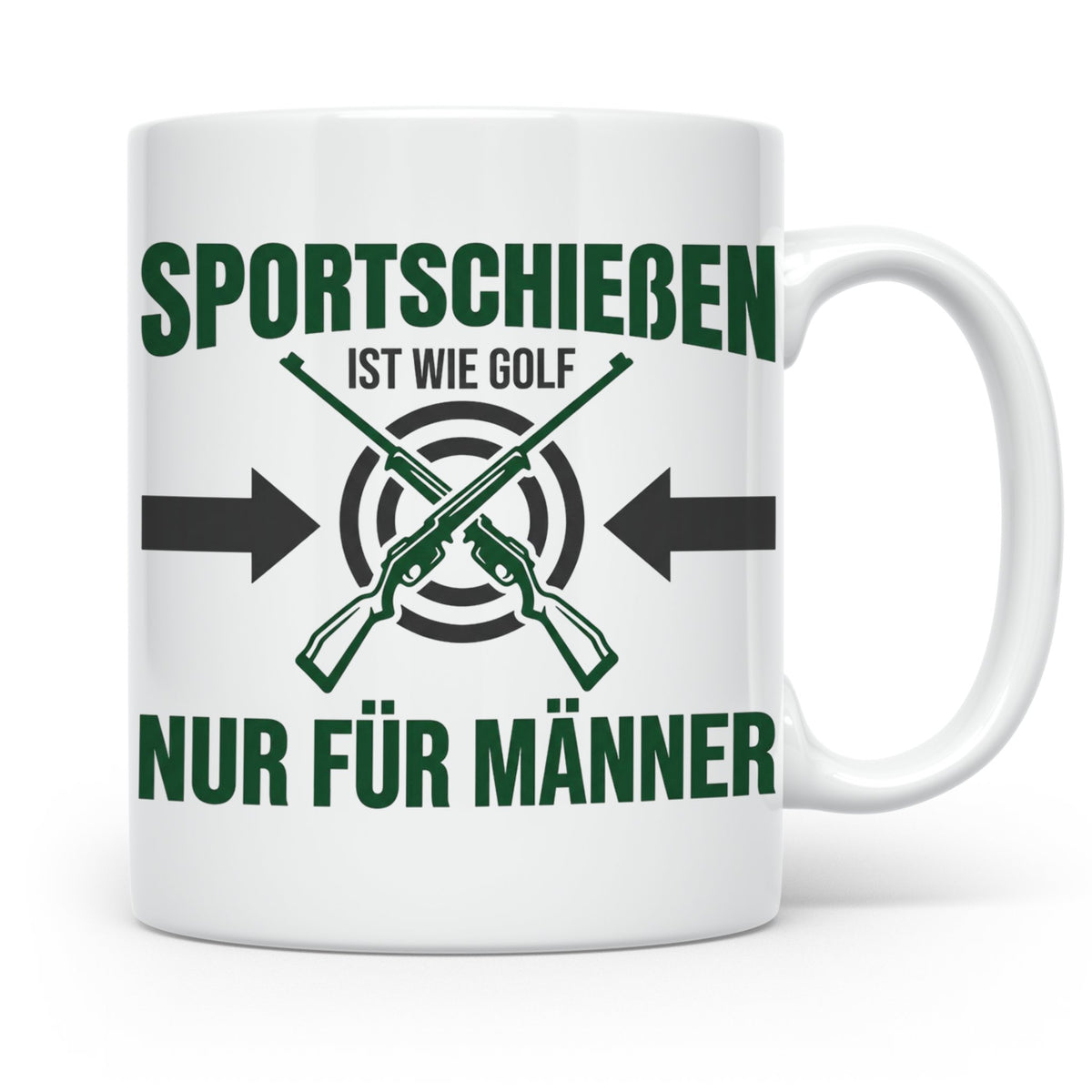 Sportschießen Tasse mit Spruch | Geschenk für Sportschütze,  – Weiß [farbe:weiß]