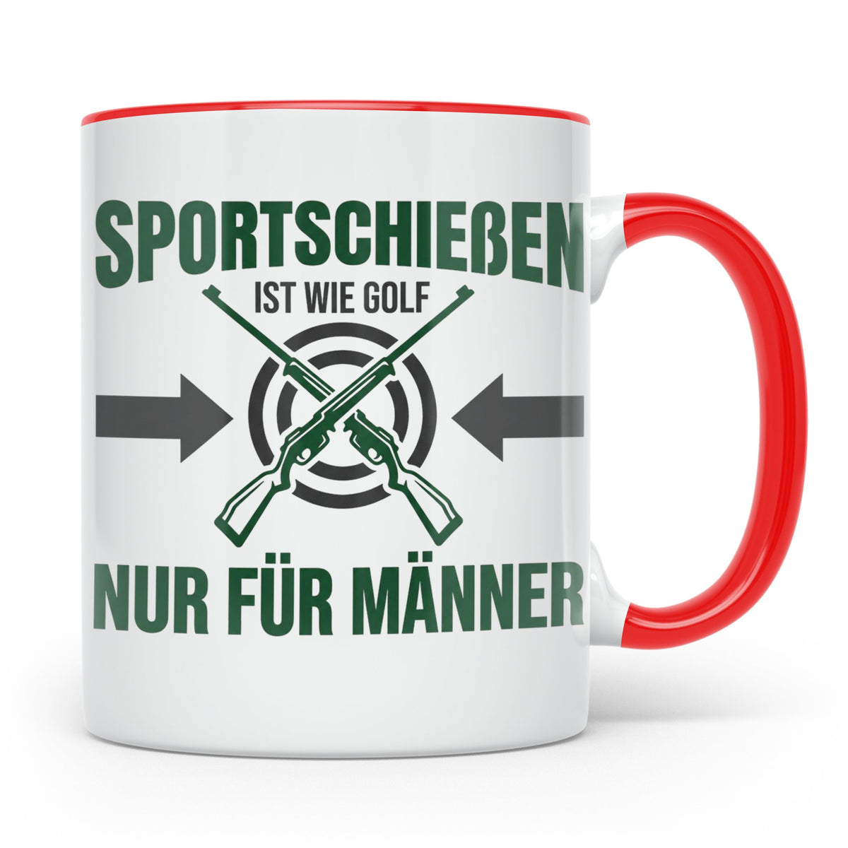 Sportschießen Tasse mit Spruch | Geschenk für Sportschütze,  – Rot [farbe:rot]