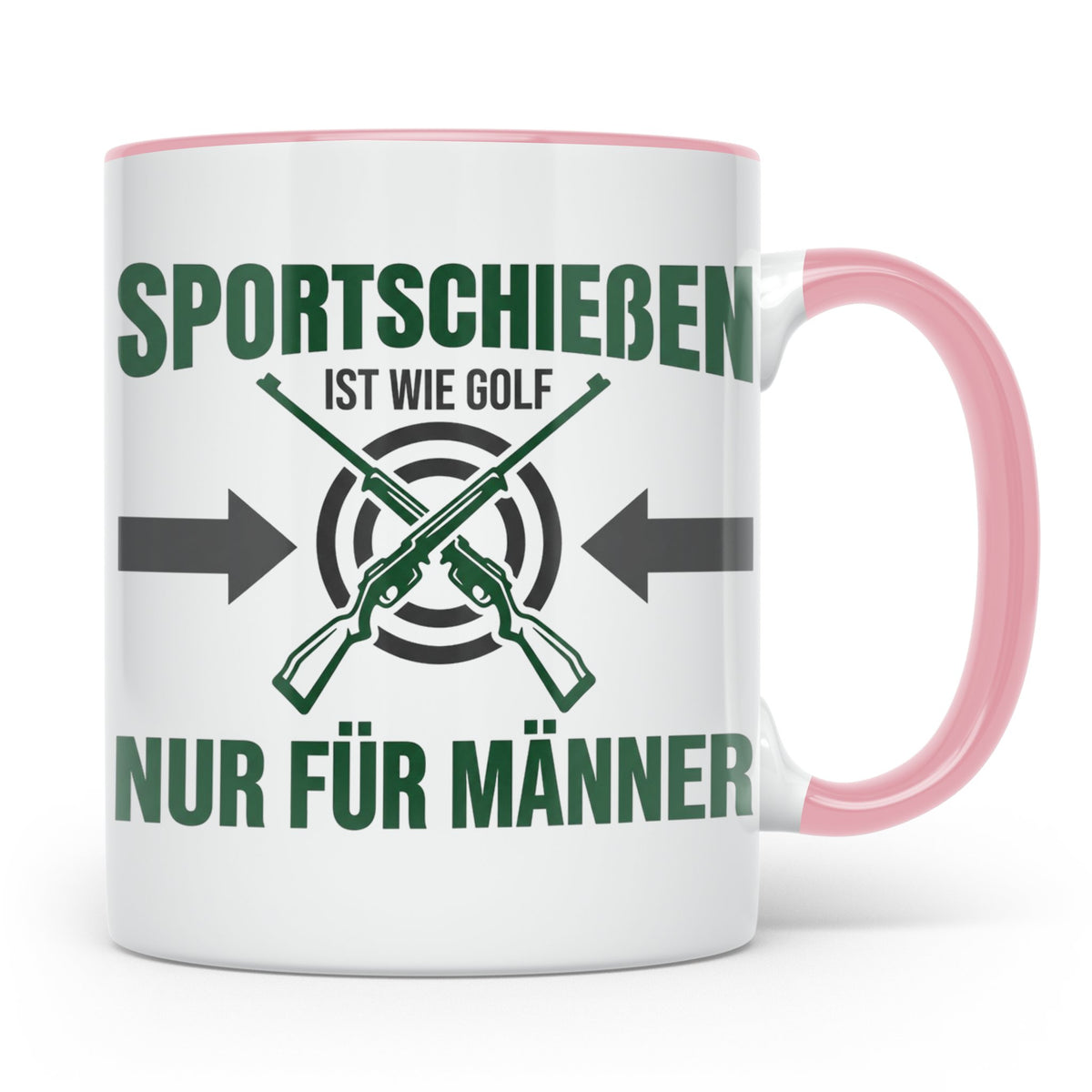Sportschießen Tasse mit Spruch | Geschenk für Sportschütze,  – Rosa [farbe:rosa]