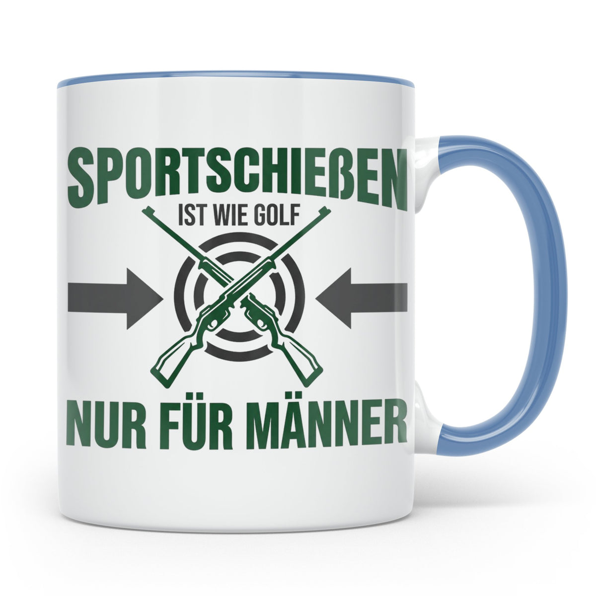 Sportschießen Tasse mit Spruch | Geschenk für Sportschütze,  – Blau [farbe:blau]
