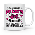 Polizistin Rente Tasse - Geschenk für Pensionierte Polizisti – Weiß [farbe:weiß]
