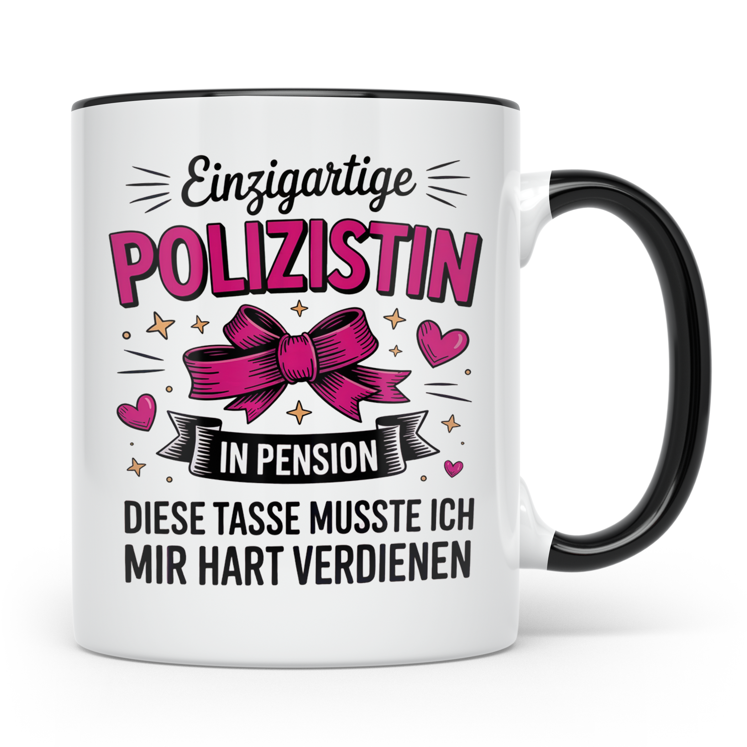 Polizistin Rente Tasse - Geschenk für Pensionierte Polizisti – Schwarz [farbe:schwarz]