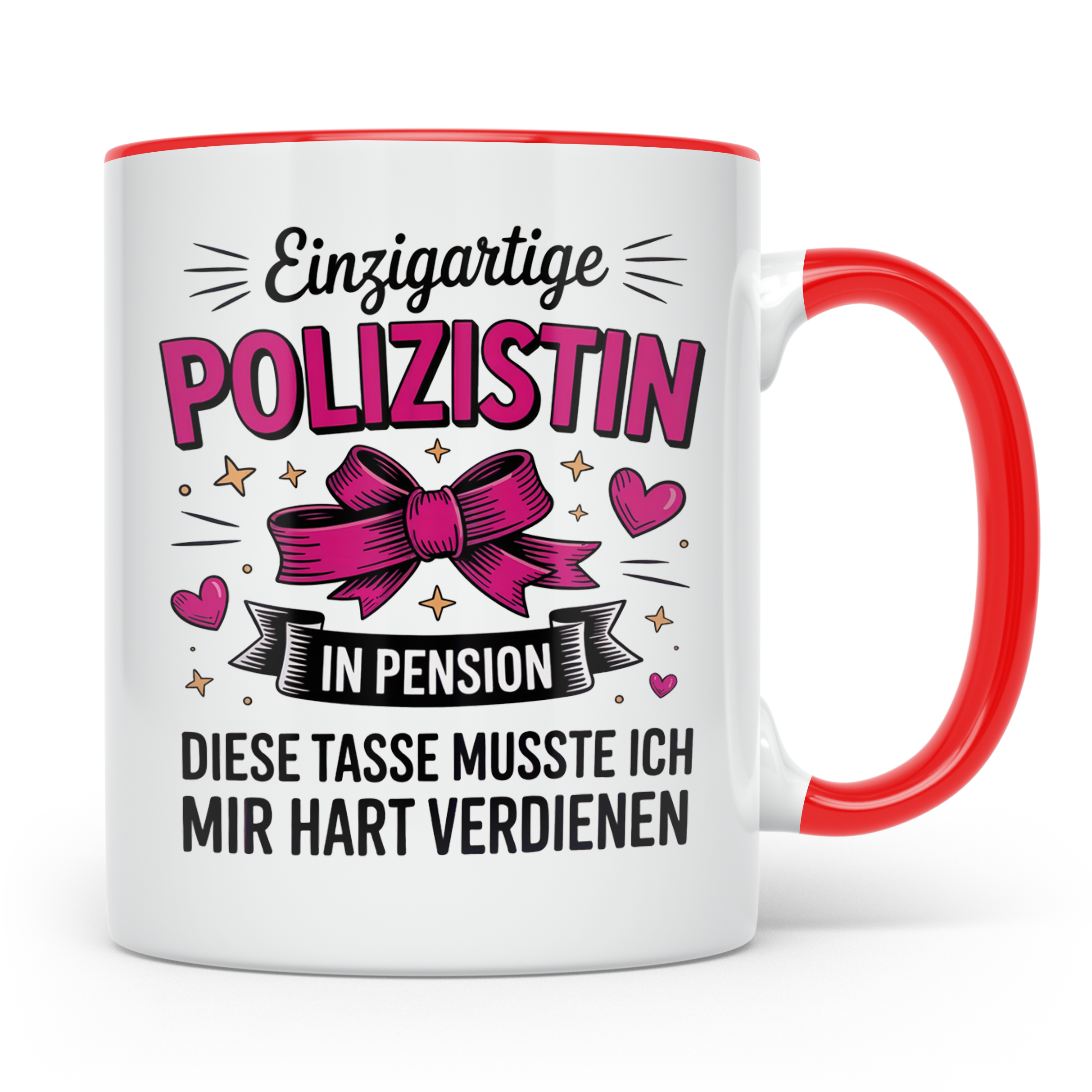Polizistin Rente Tasse - Geschenk für Pensionierte Polizisti – Rot [farbe:rot]