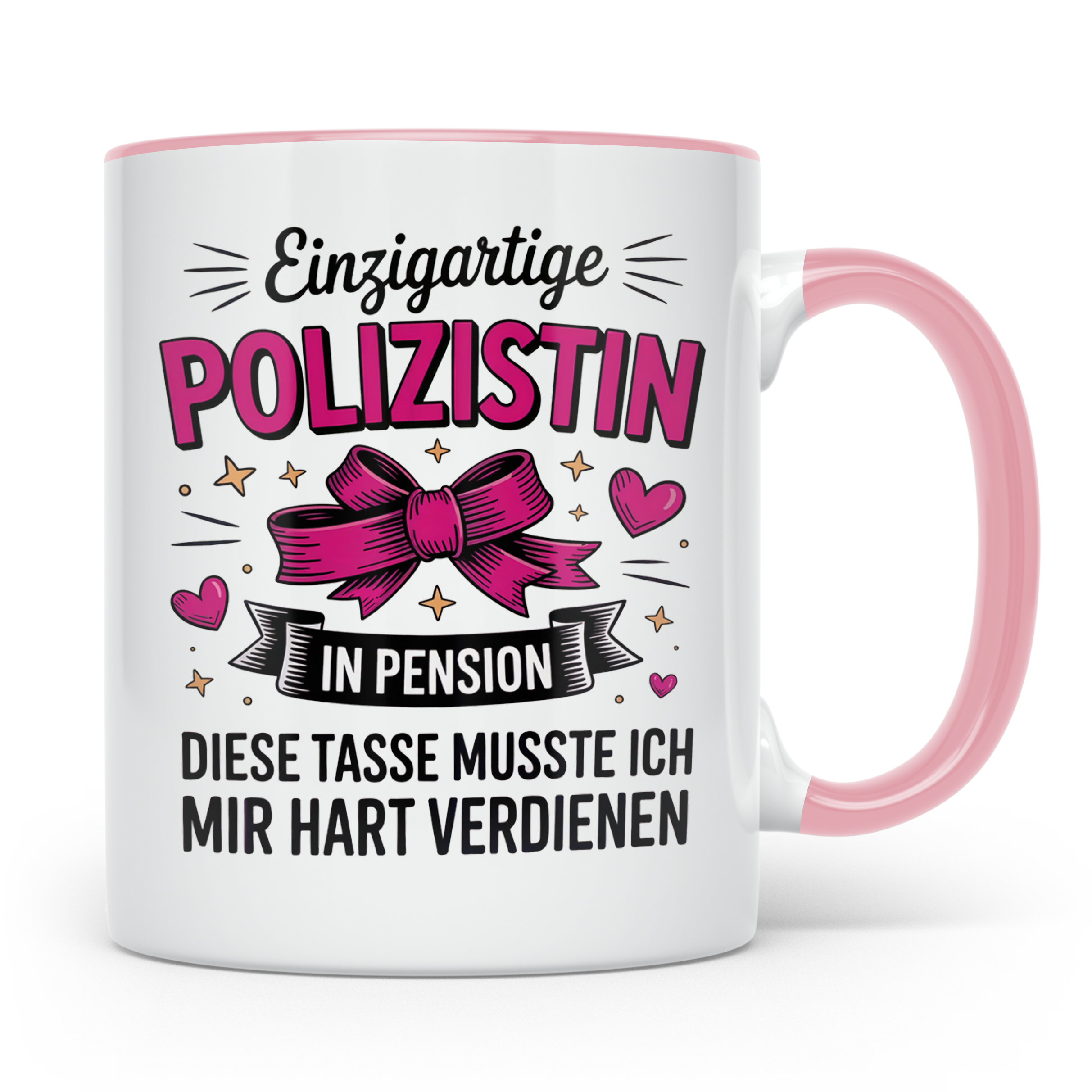 Polizistin Rente Tasse - Geschenk für Pensionierte Polizisti – Rosa [farbe:rosa]