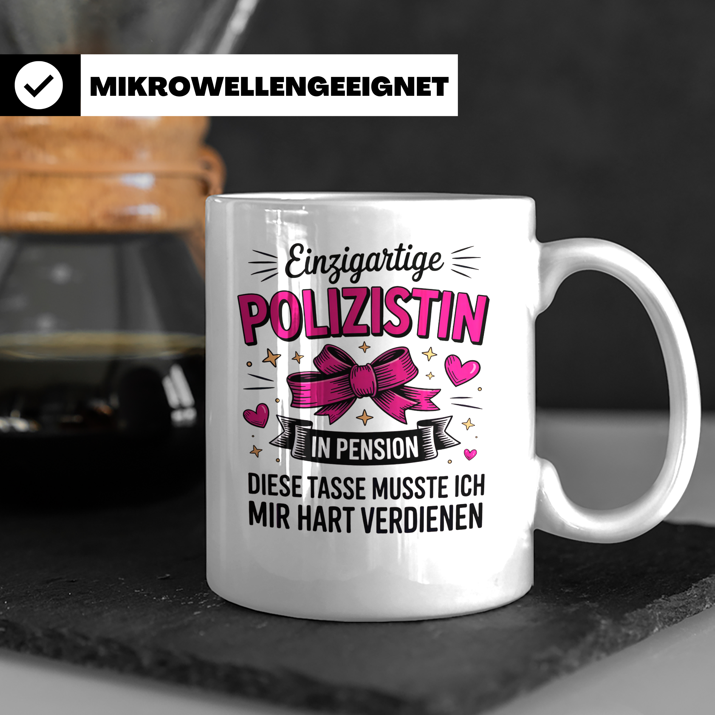 Polizistin Rente Tasse - Geschenk für Pensionierte Polizisti – Weiß [farbe:weiß]