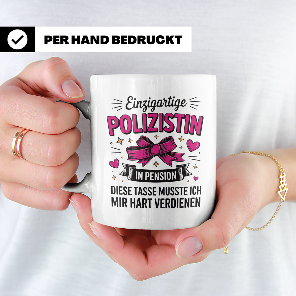 Polizistin Rente Tasse - Geschenk für Pensionierte Polizisti – Weiß [farbe:weiß]