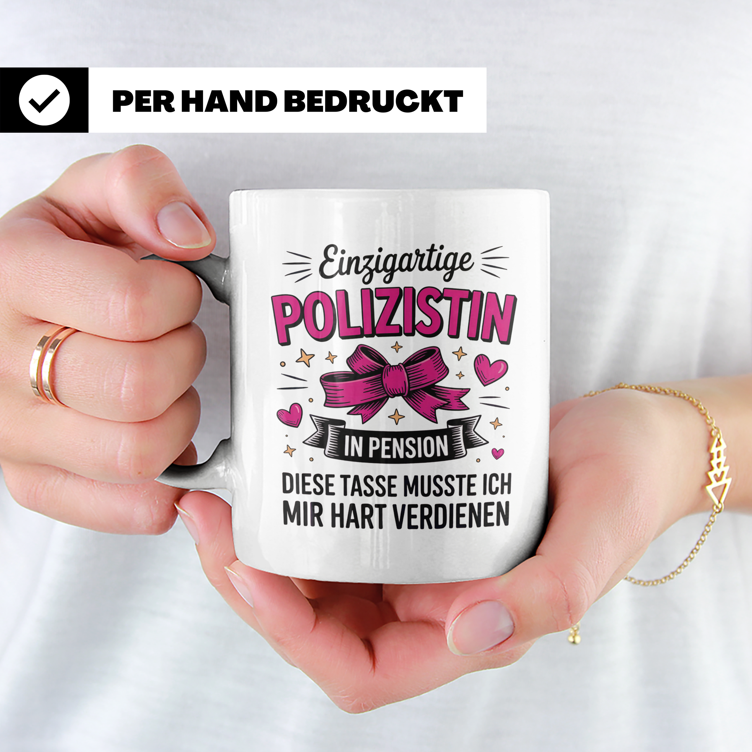 Polizistin Rente Tasse - Geschenk für Pensionierte Polizisti – Weiß [farbe:weiß]