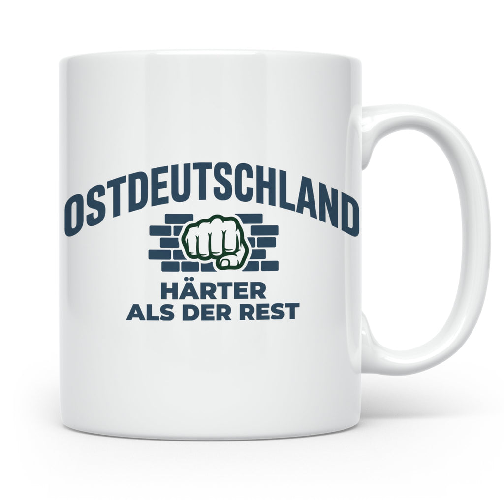 Ostdeutschland Tasse Härter als der Rest, Kaffeetasse mit DD – Weiß [farbe:weiß]