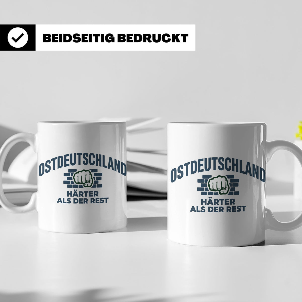 Ostdeutschland Tasse Härter als der Rest, Kaffeetasse mit DD – Weiß [farbe:weiß]