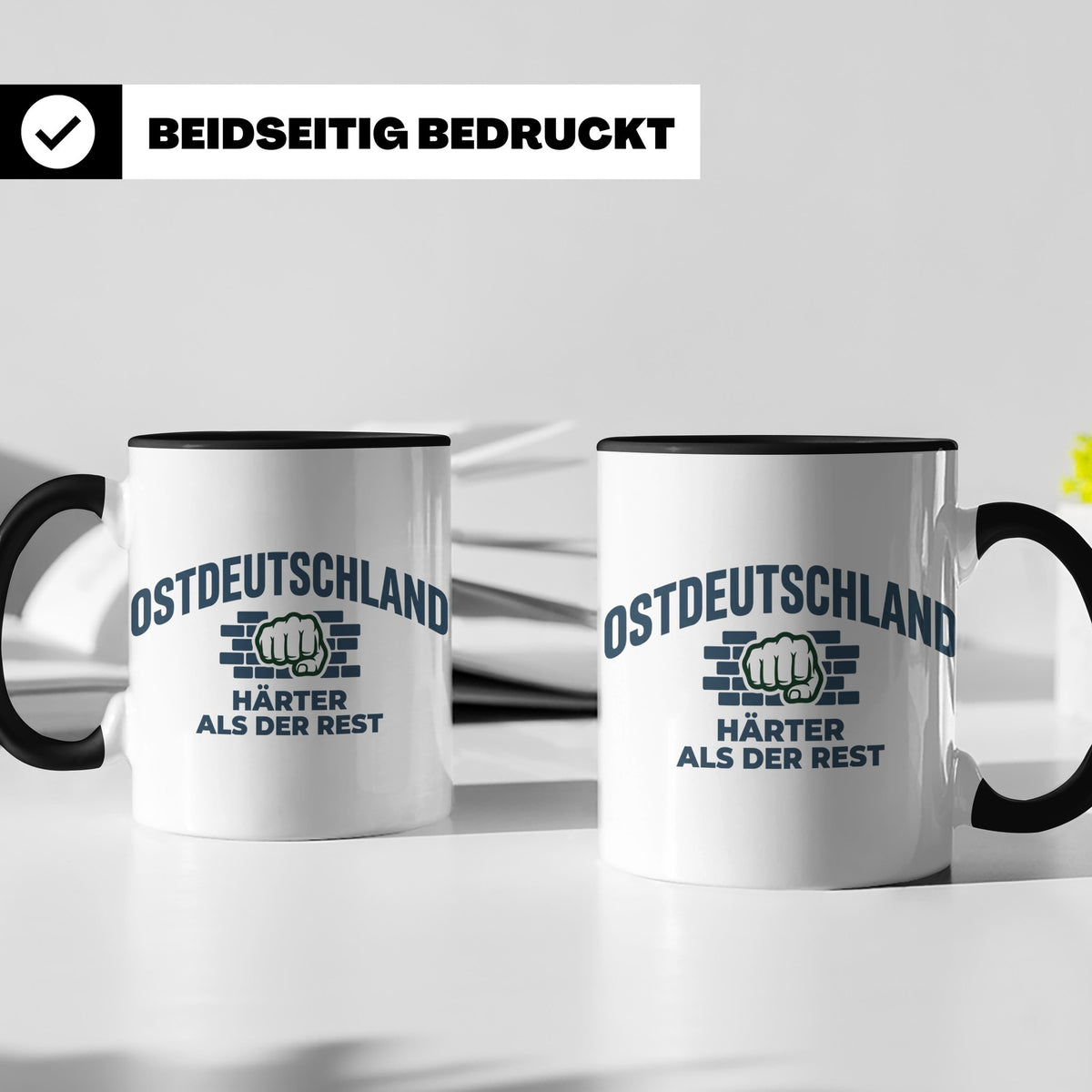 Ostdeutschland Tasse Härter als der Rest, Kaffeetasse mit DD – Schwarz [farbe:schwarz]