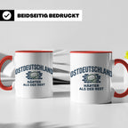 Ostdeutschland Tasse Härter als der Rest, Kaffeetasse mit DD – Rot [farbe:rot]