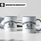 Ostdeutschland Tasse Härter als der Rest, Kaffeetasse mit DD – Blau [farbe:blau]