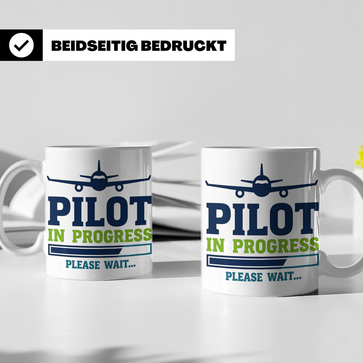 Pilot in Ausbildung Tasse lustiger Spruch Flugschüler Gesche – Weiß [farbe:weiß]