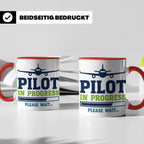 Pilot in Ausbildung Tasse lustiger Spruch Flugschüler Gesche – Rot [farbe:rot]