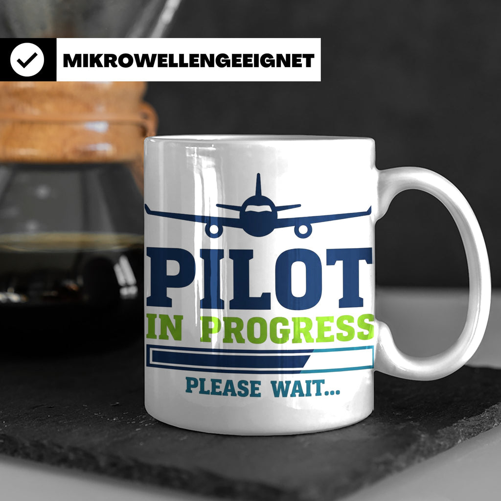 Pilot in Ausbildung Tasse lustiger Spruch Flugschüler Gesche – Weiß [farbe:weiß]