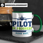 Pilot in Ausbildung Tasse lustiger Spruch Flugschüler Gesche – Grün [farbe:grün]