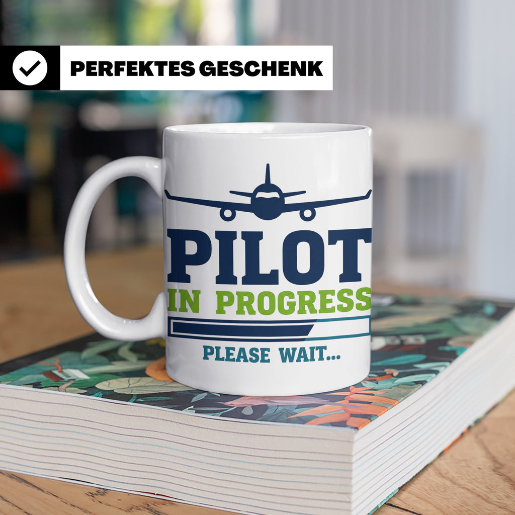 Pilot in Ausbildung Tasse lustiger Spruch Flugschüler Gesche – Weiß [farbe:weiß]