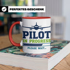 Pilot in Ausbildung Tasse lustiger Spruch Flugschüler Gesche – Rot [farbe:rot]