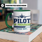 Pilot in Ausbildung Tasse lustiger Spruch Flugschüler Gesche – Grün [farbe:grün]
