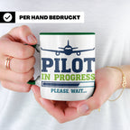 Pilot in Ausbildung Tasse lustiger Spruch Flugschüler Gesche – Grün [farbe:grün]