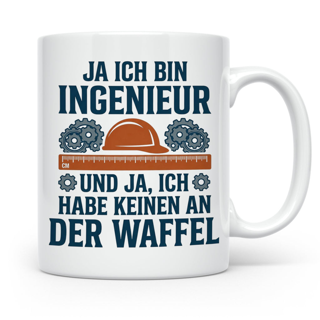 Ingenieur Tasse mit Spruch 'Keinen an der Waffel' Lustiges G – Weiß [farbe:weiß]