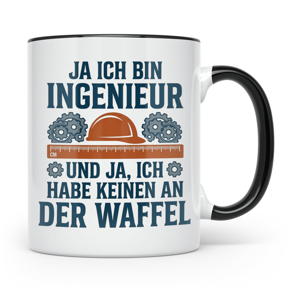 Ingenieur Tasse mit Spruch 'Keinen an der Waffel' Lustiges G – Schwarz [farbe:schwarz]
