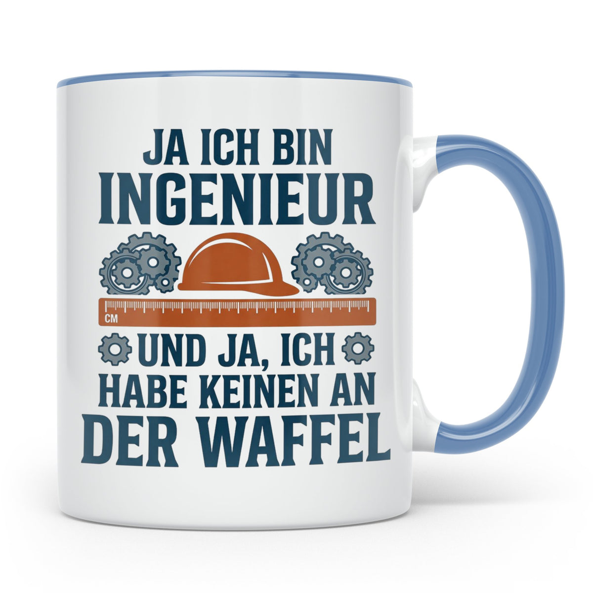 Ingenieur Tasse mit Spruch 'Keinen an der Waffel' Lustiges G – Blau [farbe:blau]