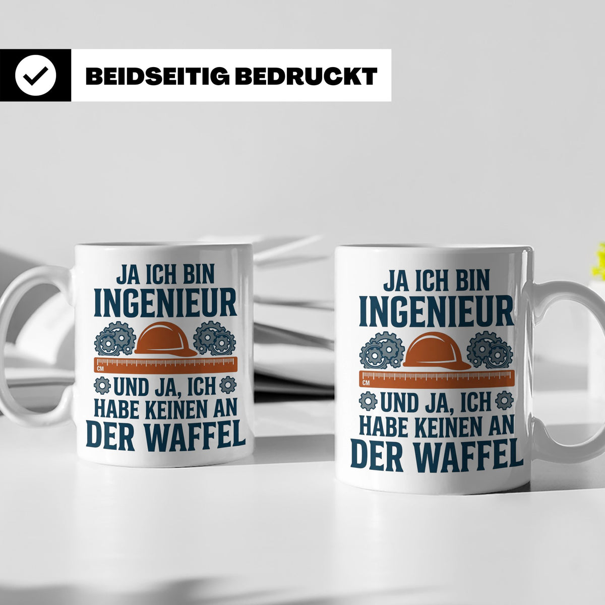 Ingenieur Tasse mit Spruch 'Keinen an der Waffel' Lustiges G – Weiß [farbe:weiß]