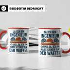 Ingenieur Tasse mit Spruch 'Keinen an der Waffel' Lustiges G – Rot [farbe:rot]