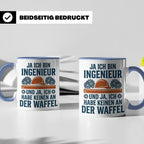 Ingenieur Tasse mit Spruch 'Keinen an der Waffel' Lustiges G – Blau [farbe:blau]