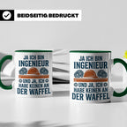 Ingenieur Tasse mit Spruch 'Keinen an der Waffel' Lustiges G – Grün [farbe:grün]