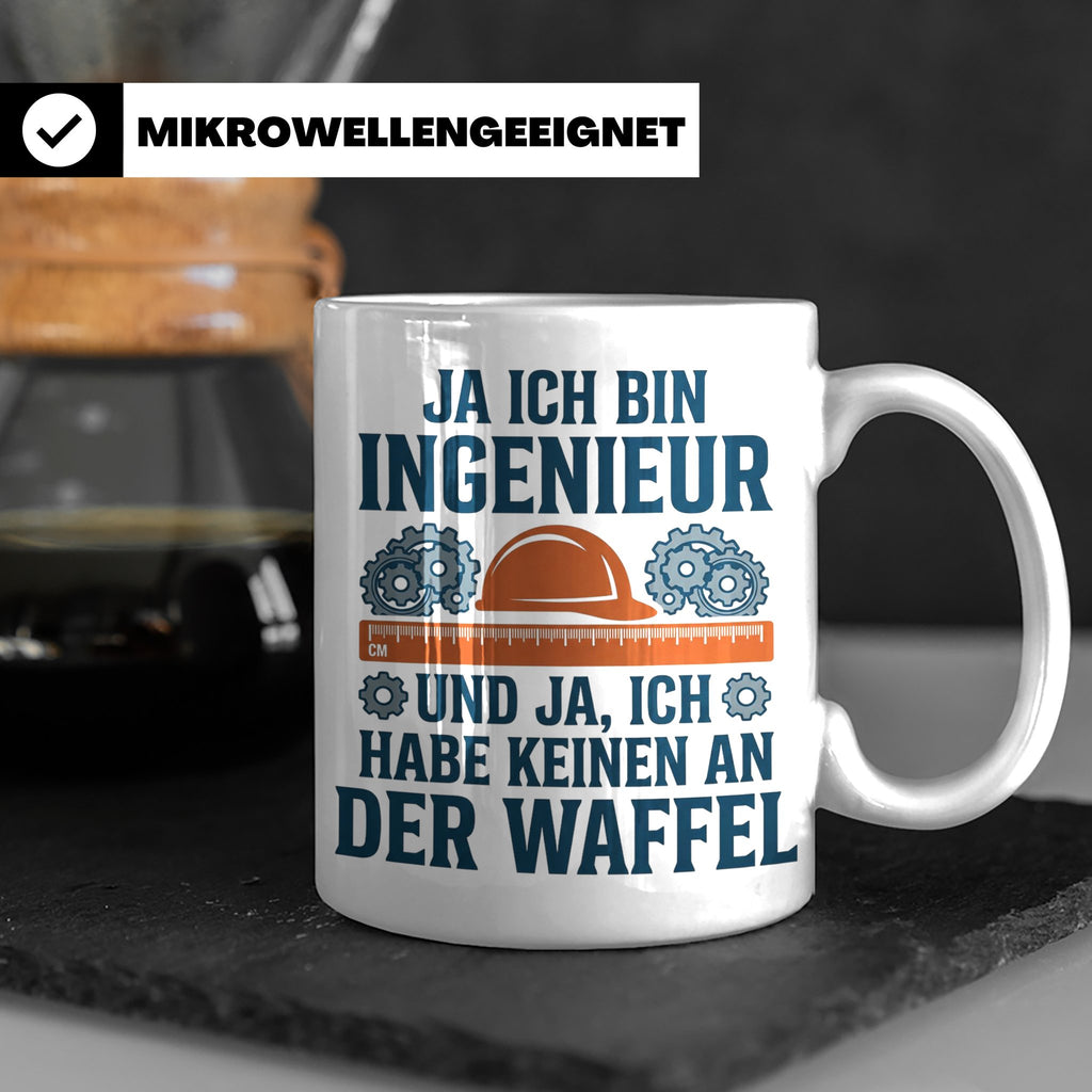 Ingenieur Tasse mit Spruch 'Keinen an der Waffel' Lustiges G – Weiß [farbe:weiß]