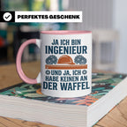 Ingenieur Tasse mit Spruch 'Keinen an der Waffel' Lustiges G – Rosa [farbe:rosa]
