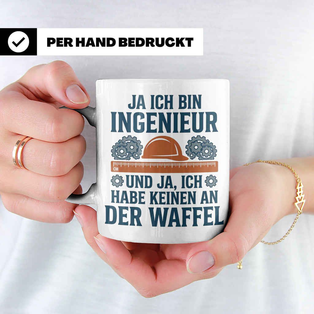 Ingenieur Tasse mit Spruch 'Keinen an der Waffel' Lustiges G – Weiß [farbe:weiß]