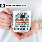 Ingenieur Tasse mit Spruch 'Keinen an der Waffel' Lustiges G – Weiß [farbe:weiß]